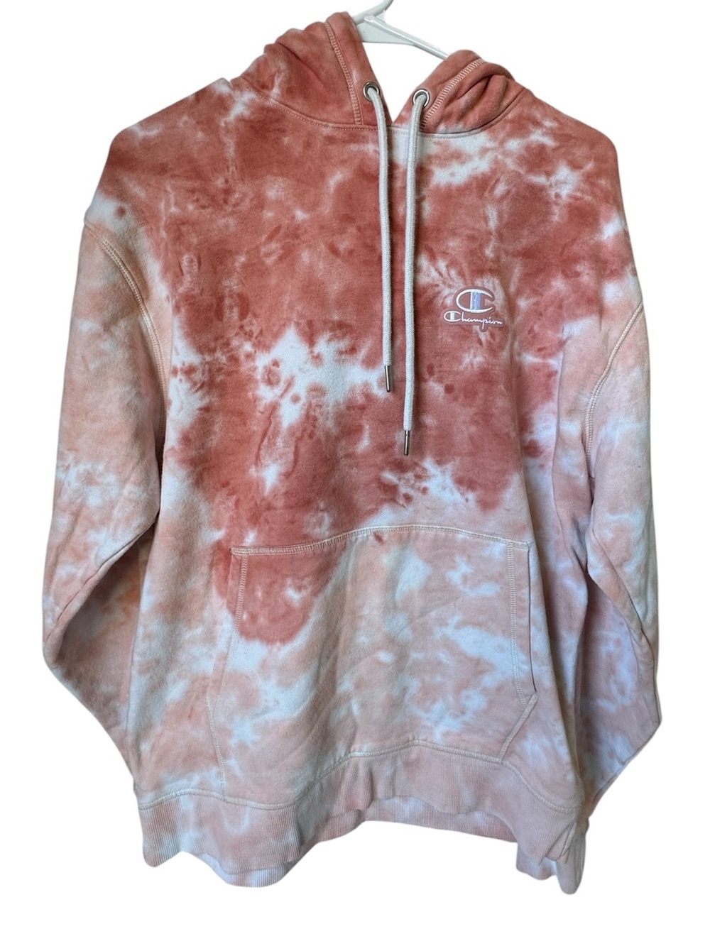 Champion Tie-Dye Hoodie - Rusty Coral & White High End Women’s M MINTY